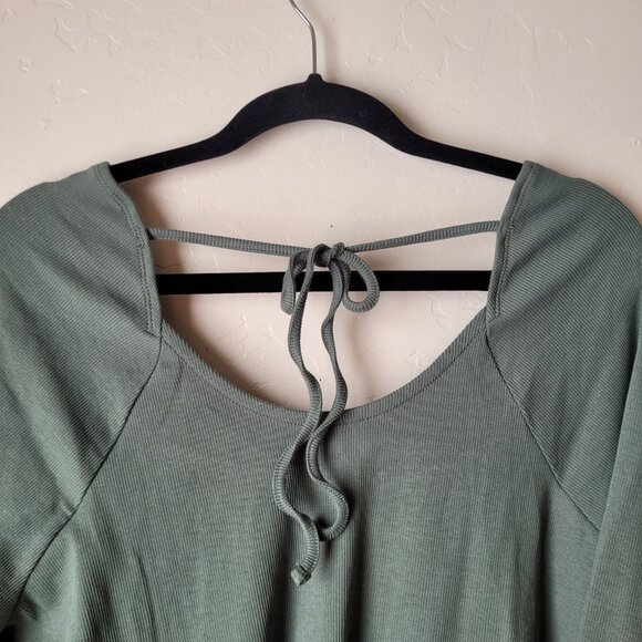 Torrid Plus Size Ribbed Square Neck Henley Blouse - Picture 13 of 13